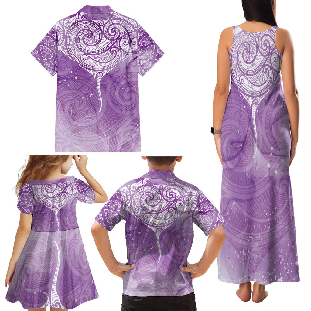 Epilepsy Awareness Maori Aotearoa Family Matching Tank Maxi Dress and Hawaiian Shirt Manta Ray - Purple Glaze - Aussie Hoodie