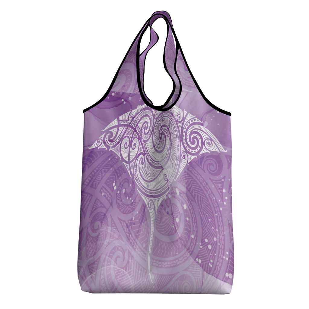 Epilepsy Awareness Maori Aotearoa Grocery Bag Manta Ray - Purple Glaze - Aussie Hoodie