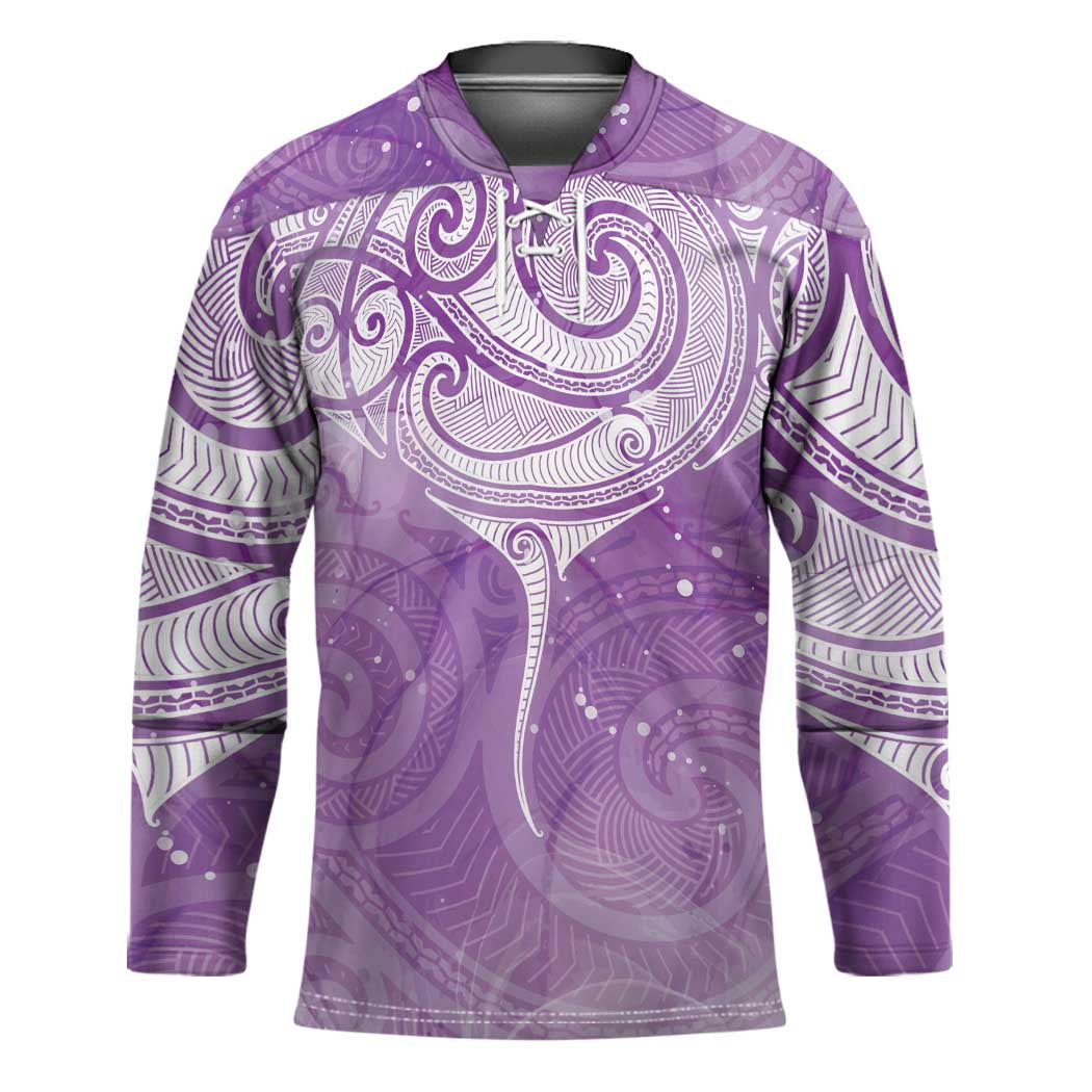 Epilepsy Awareness Maori Aotearoa Hockey Jersey Manta Ray - Purple Glaze - Aussie Hoodie