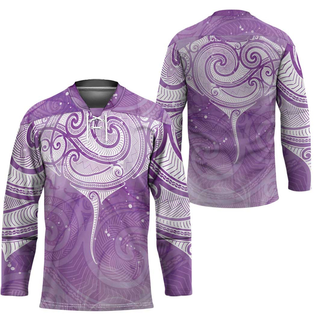 Epilepsy Awareness Maori Aotearoa Hockey Jersey Manta Ray - Purple Glaze - Aussie Hoodie