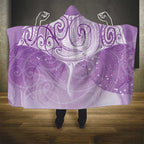 Epilepsy Awareness Maori Aotearoa Hooded Blanket Manta Ray - Purple Glaze - Aussie Hoodie