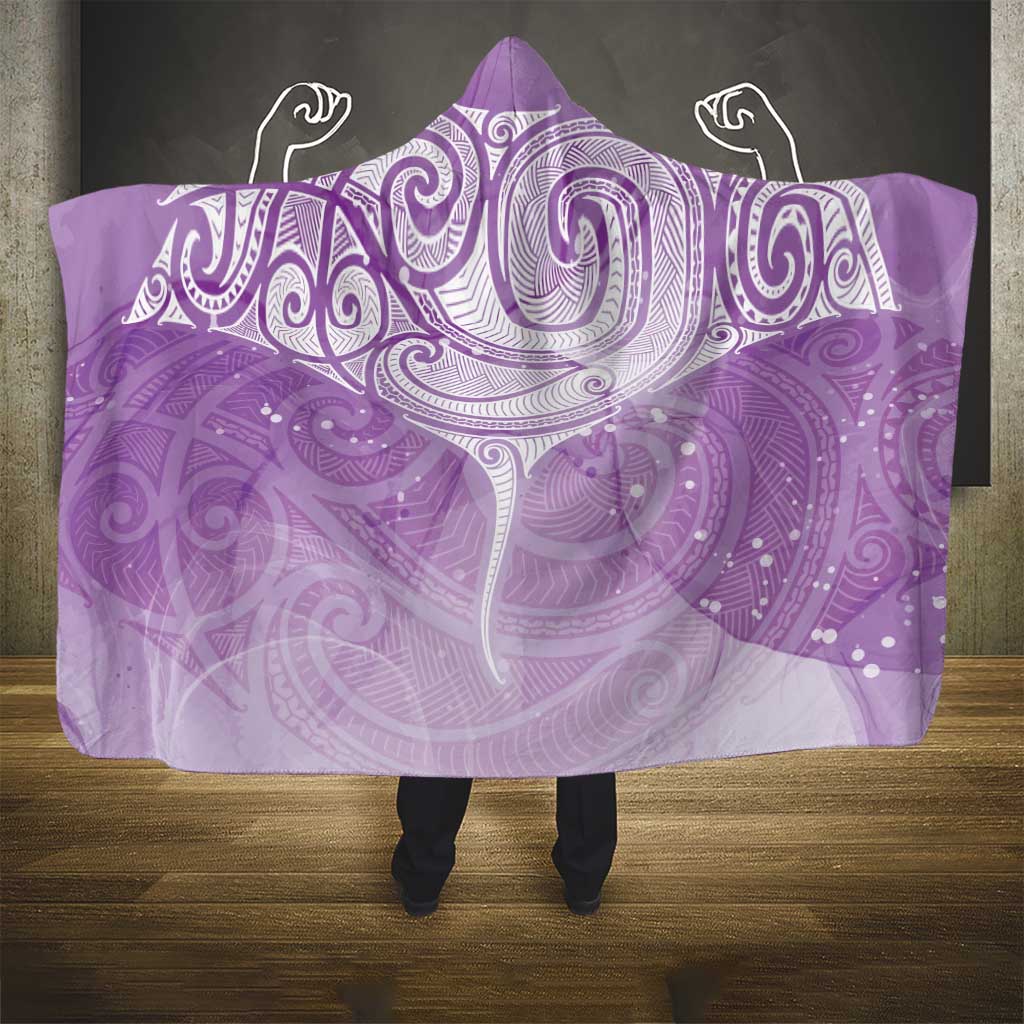 Epilepsy Awareness Maori Aotearoa Hooded Blanket Manta Ray - Purple Glaze - Aussie Hoodie