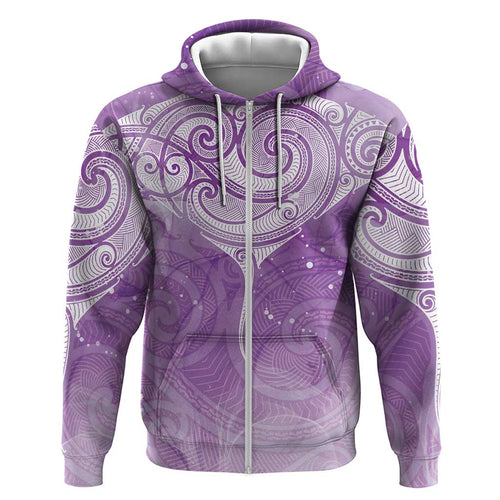 Epilepsy Awareness Maori Aotearoa Hoodie Manta Ray - Purple Glaze - Aussie Hoodie