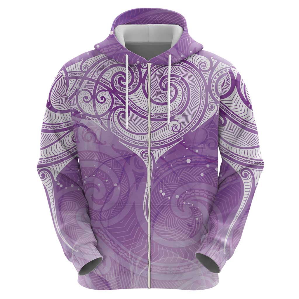 Epilepsy Awareness Maori Aotearoa Hoodie Manta Ray - Purple Glaze - Aussie Hoodie