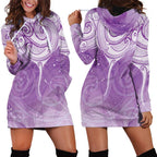 Epilepsy Awareness Maori Aotearoa Hoodie Dress Manta Ray - Purple Glaze - Aussie Hoodie