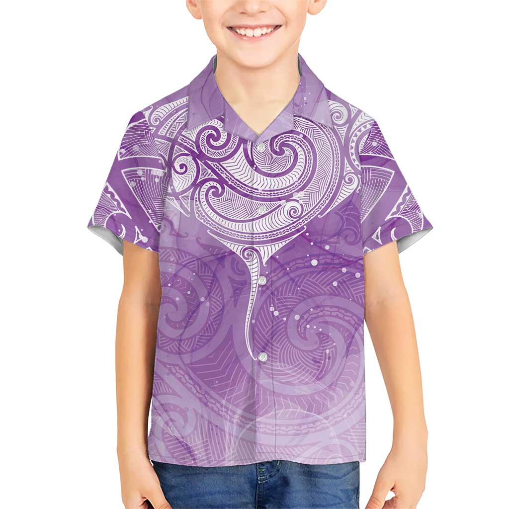 Epilepsy Awareness Maori Aotearoa Kid Hawaiian Shirt Manta Ray - Purple Glaze - Aussie Hoodie