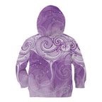 Epilepsy Awareness Maori Aotearoa Kid Hoodie Manta Ray - Purple Glaze - Aussie Hoodie