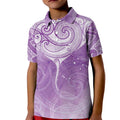 Epilepsy Awareness Maori Aotearoa Kid Polo Shirt Manta Ray - Purple Glaze - Aussie Hoodie