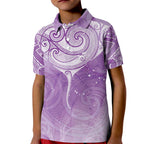 Epilepsy Awareness Maori Aotearoa Kid Polo Shirt Manta Ray - Purple Glaze - Aussie Hoodie