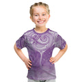 Epilepsy Awareness Maori Aotearoa Kid T Shirt Manta Ray - Purple Glaze - Aussie Hoodie