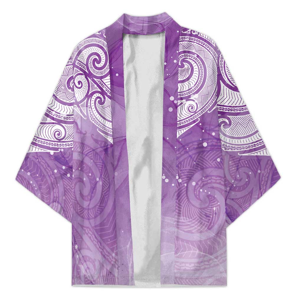 Epilepsy Awareness Maori Aotearoa Kimono Manta Ray - Purple Glaze - Aussie Hoodie