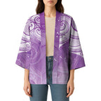 Epilepsy Awareness Maori Aotearoa Kimono Manta Ray - Purple Glaze - Aussie Hoodie