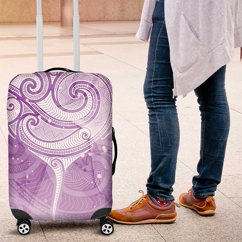 Epilepsy Awareness Maori Aotearoa Luggage Cover Manta Ray - Purple Glaze - Aussie Hoodie