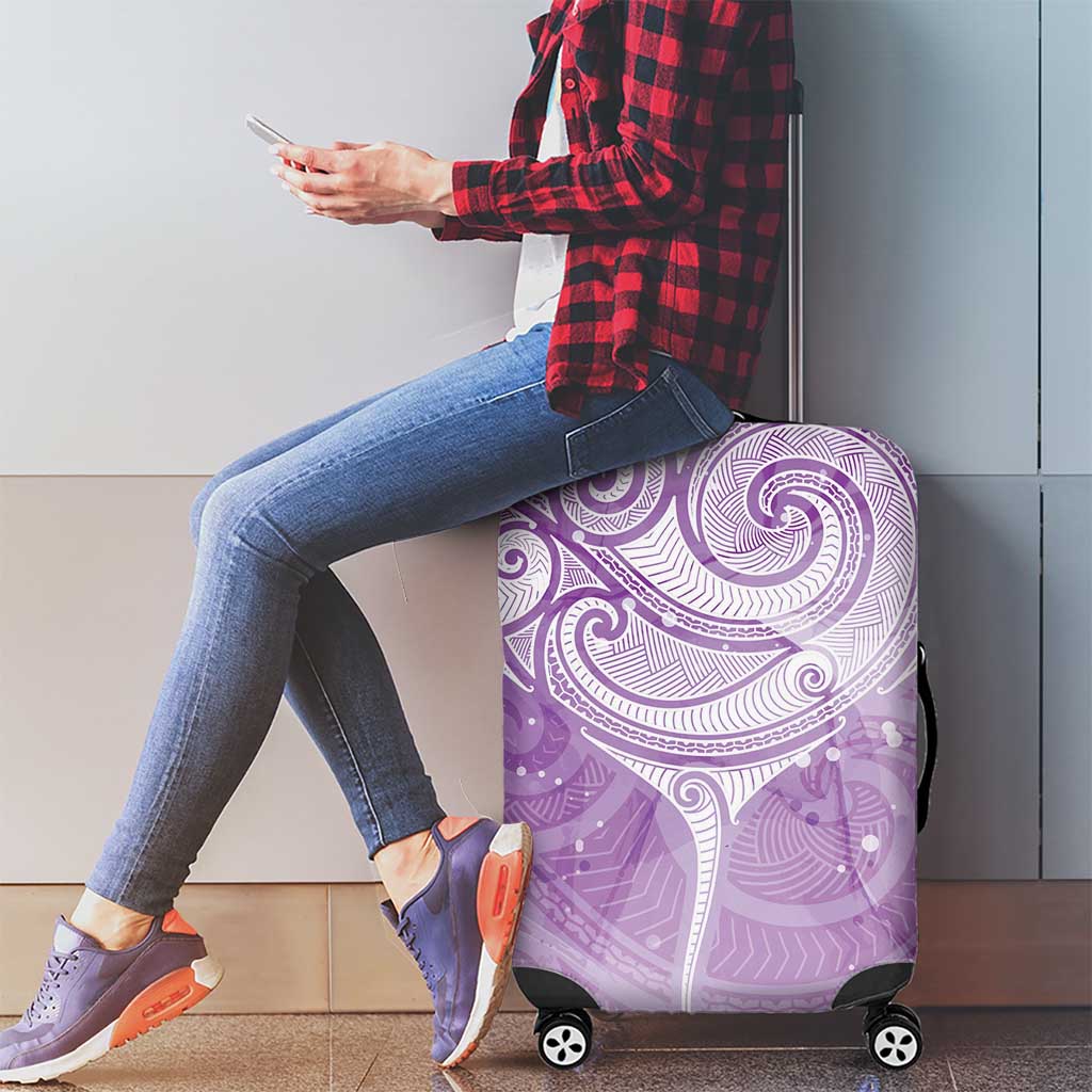 Epilepsy Awareness Maori Aotearoa Luggage Cover Manta Ray - Purple Glaze - Aussie Hoodie