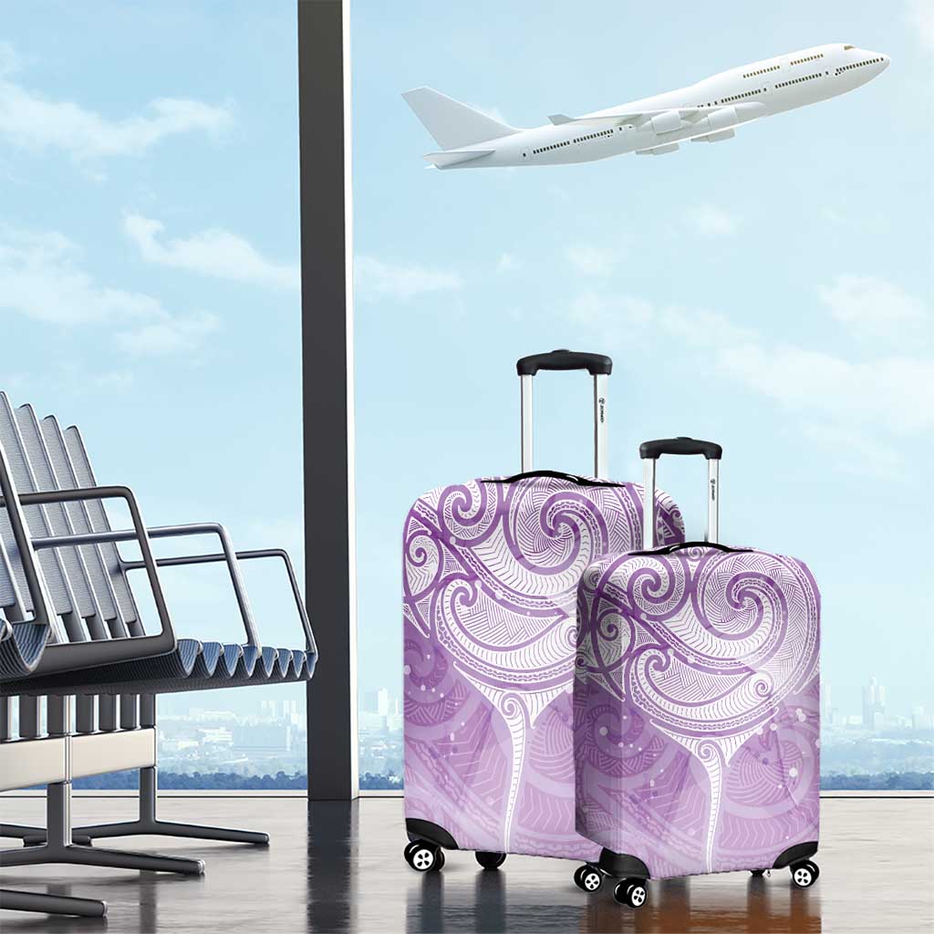 Epilepsy Awareness Maori Aotearoa Luggage Cover Manta Ray - Purple Glaze - Aussie Hoodie
