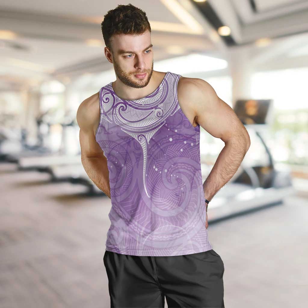 Epilepsy Awareness Maori Aotearoa Men Tank Top Manta Ray - Purple Glaze - Aussie Hoodie