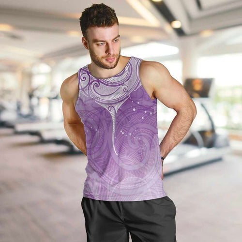 Epilepsy Awareness Maori Aotearoa Men Tank Top Manta Ray - Purple Glaze - Aussie Hoodie