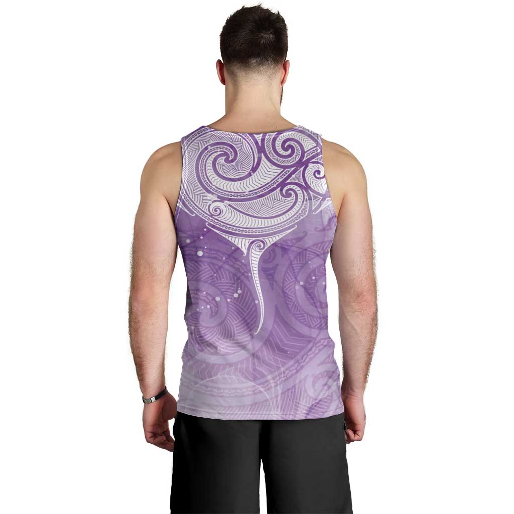 Epilepsy Awareness Maori Aotearoa Men Tank Top Manta Ray - Purple Glaze - Aussie Hoodie