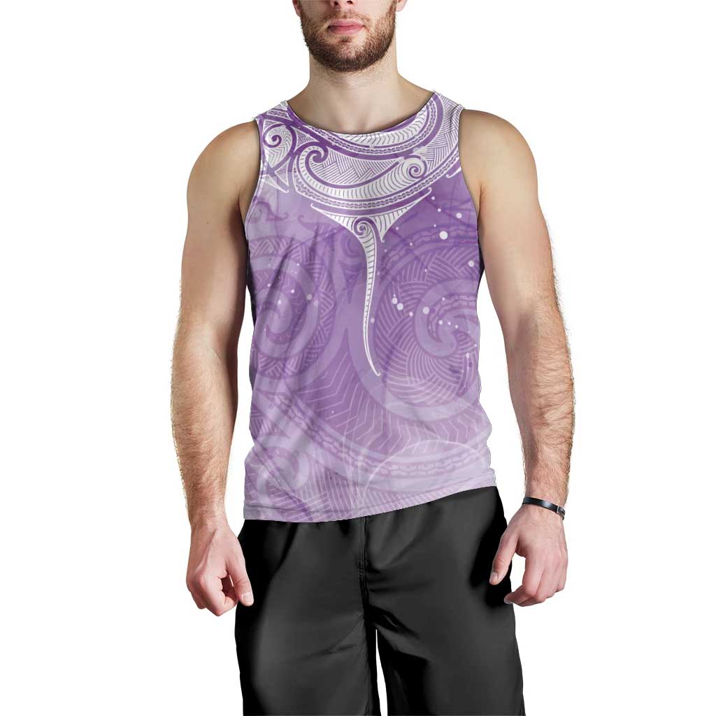 Epilepsy Awareness Maori Aotearoa Men Tank Top Manta Ray - Purple Glaze - Aussie Hoodie