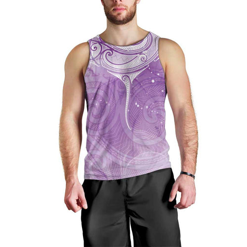 Epilepsy Awareness Maori Aotearoa Men Tank Top Manta Ray - Purple Glaze - Aussie Hoodie