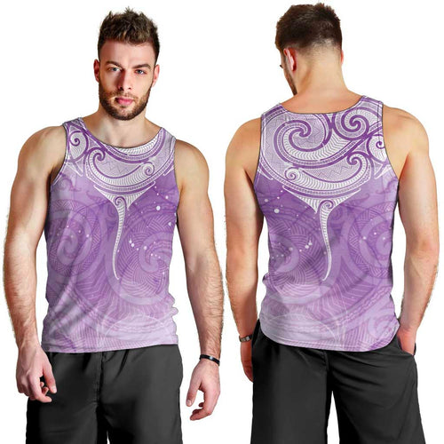 Epilepsy Awareness Maori Aotearoa Men Tank Top Manta Ray - Purple Glaze - Aussie Hoodie