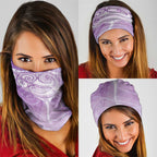 Epilepsy Awareness Maori Aotearoa Neck Gaiter Manta Ray - Purple Glaze - Aussie Hoodie