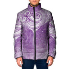 Epilepsy Awareness Maori Aotearoa Padded Jacket Manta Ray - Purple Glaze - Aussie Hoodie