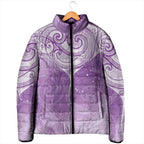 Epilepsy Awareness Maori Aotearoa Padded Jacket Manta Ray - Purple Glaze - Aussie Hoodie
