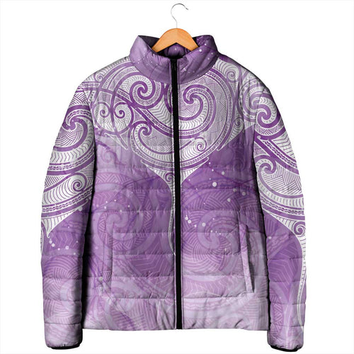 Epilepsy Awareness Maori Aotearoa Padded Jacket Manta Ray - Purple Glaze - Aussie Hoodie