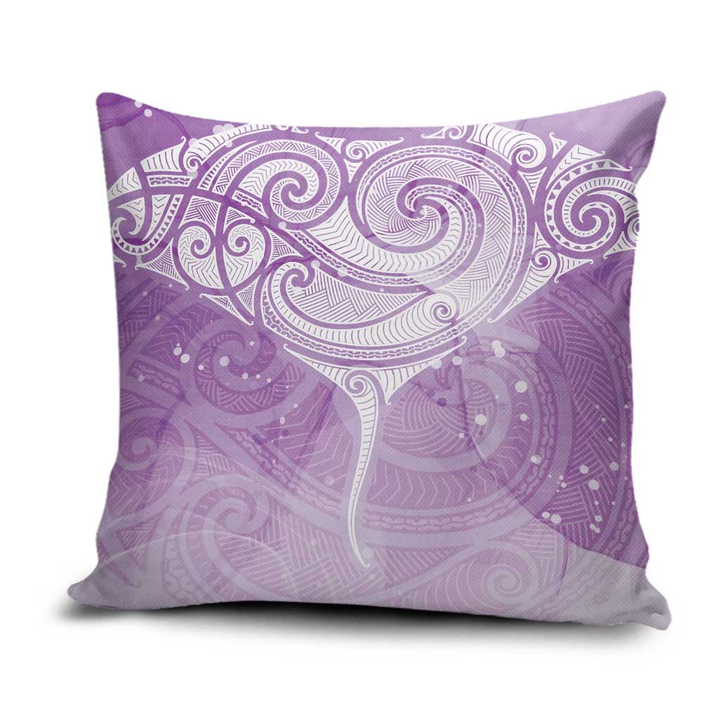 Epilepsy Awareness Maori Aotearoa Pillow Cover Manta Ray - Purple Glaze - Aussie Hoodie