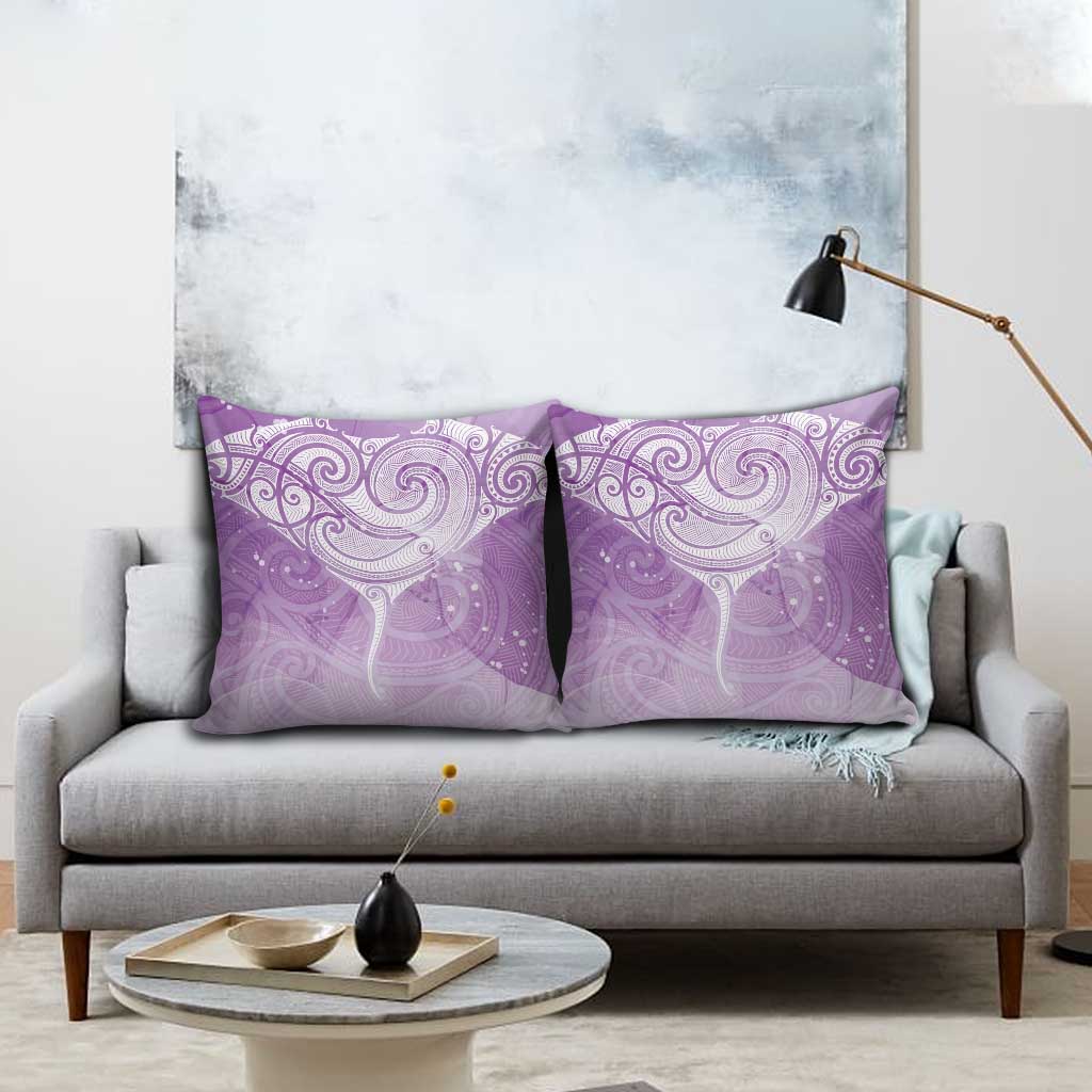 Epilepsy Awareness Maori Aotearoa Pillow Cover Manta Ray - Purple Glaze - Aussie Hoodie