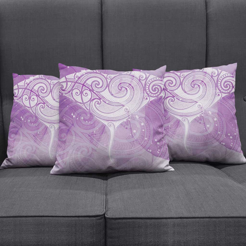 Epilepsy Awareness Maori Aotearoa Pillow Cover Manta Ray - Purple Glaze - Aussie Hoodie