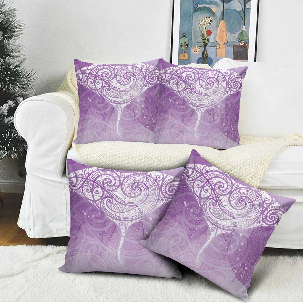 Epilepsy Awareness Maori Aotearoa Pillow Cover Manta Ray - Purple Glaze - Aussie Hoodie