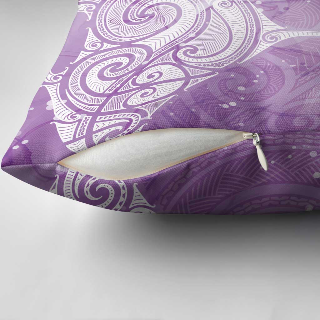 Epilepsy Awareness Maori Aotearoa Pillow Cover Manta Ray - Purple Glaze - Aussie Hoodie