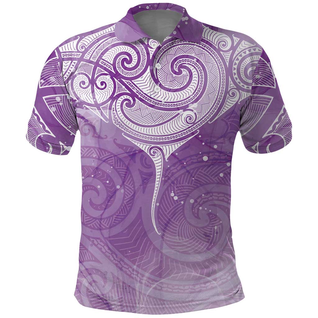 Epilepsy Awareness Maori Aotearoa Polo Shirt Manta Ray - Purple Glaze - Aussie Hoodie