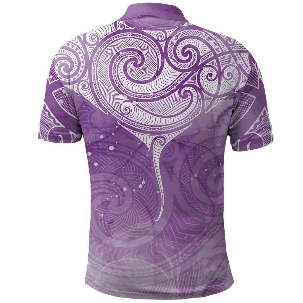 Epilepsy Awareness Maori Aotearoa Polo Shirt Manta Ray - Purple Glaze - Aussie Hoodie