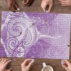 Epilepsy Awareness Maori Aotearoa Puzzle Manta Ray - Purple Glaze - Aussie Hoodie
