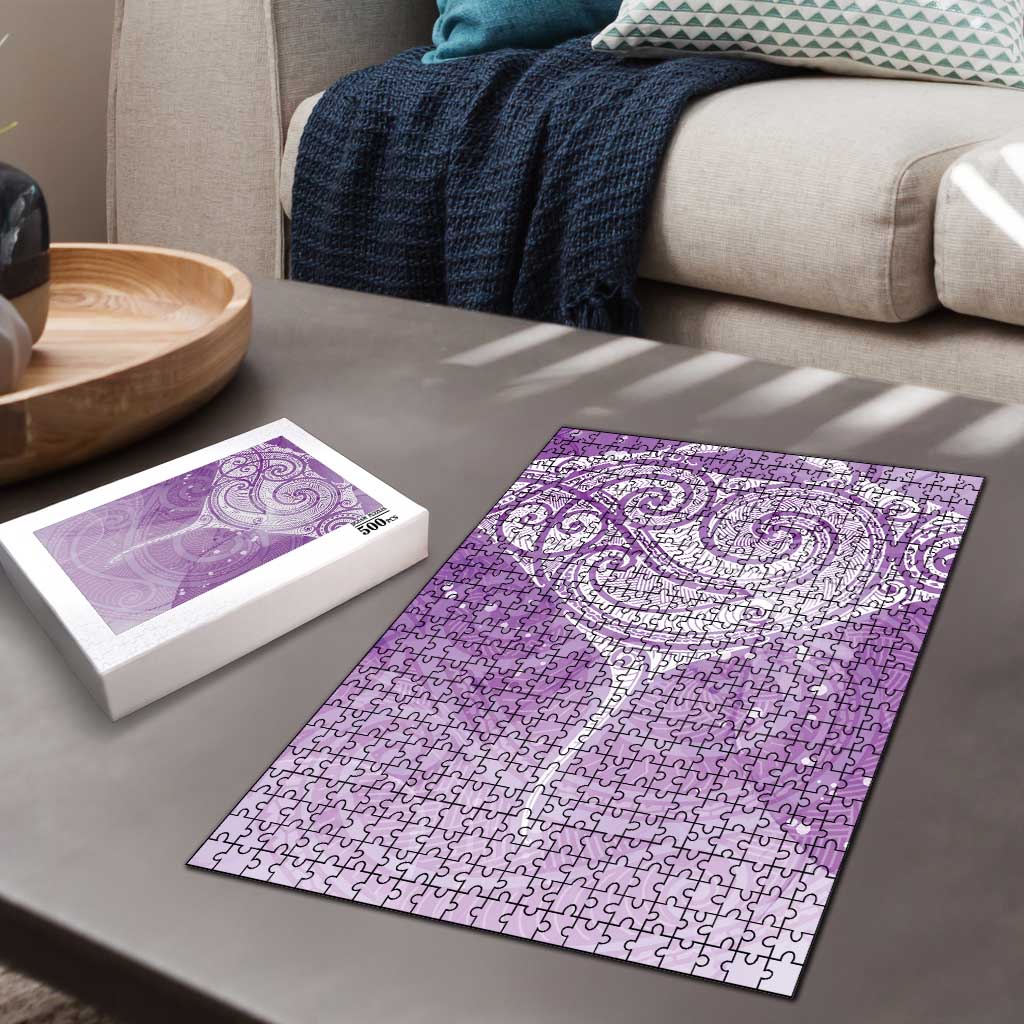 Epilepsy Awareness Maori Aotearoa Puzzle Manta Ray - Purple Glaze - Aussie Hoodie