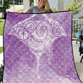 Epilepsy Awareness Maori Aotearoa Quilt Manta Ray - Purple Glaze - Aussie Hoodie