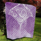 Epilepsy Awareness Maori Aotearoa Quilt Manta Ray - Purple Glaze - Aussie Hoodie