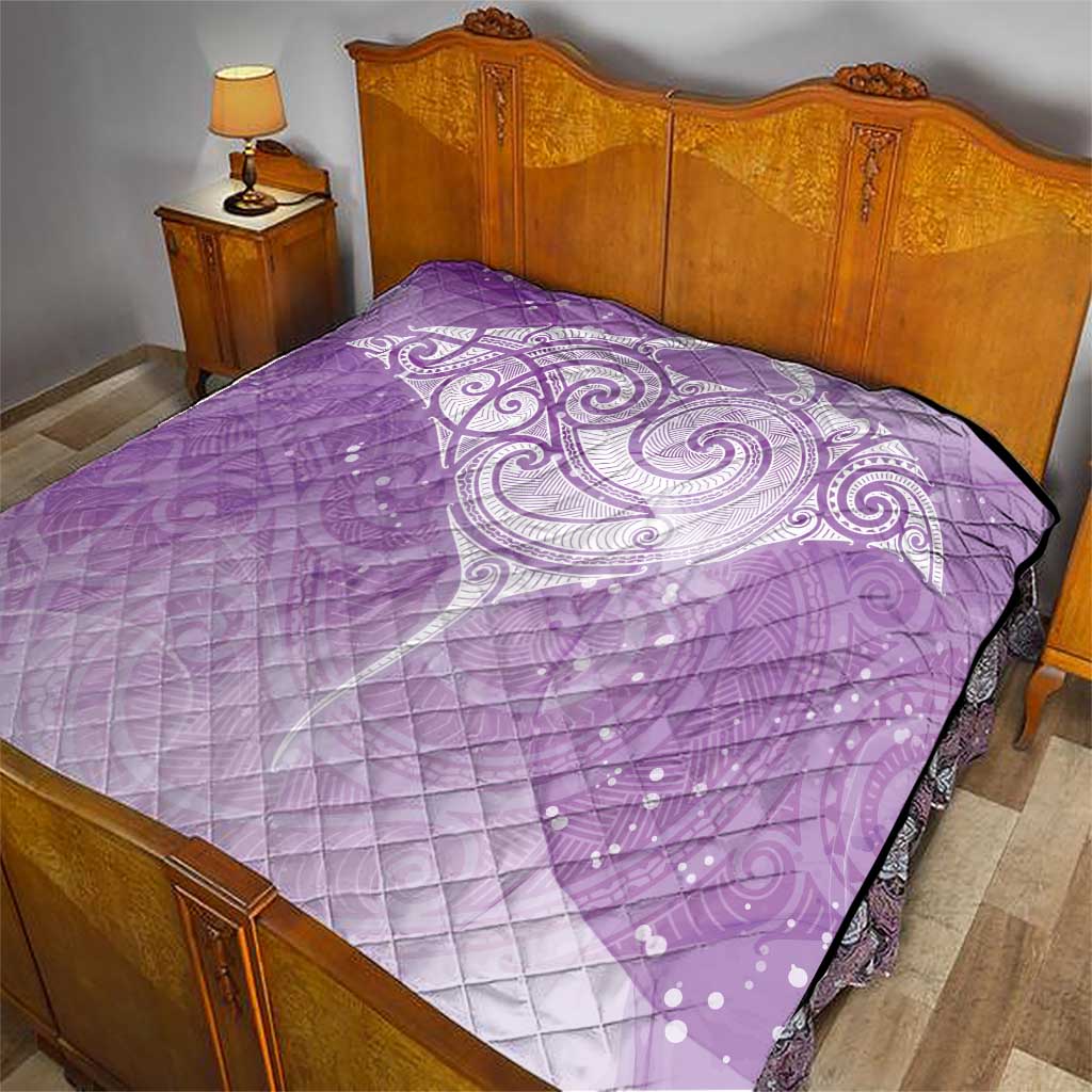 Epilepsy Awareness Maori Aotearoa Quilt Manta Ray - Purple Glaze - Aussie Hoodie