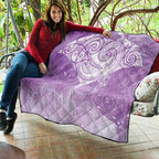 Epilepsy Awareness Maori Aotearoa Quilt Manta Ray - Purple Glaze - Aussie Hoodie