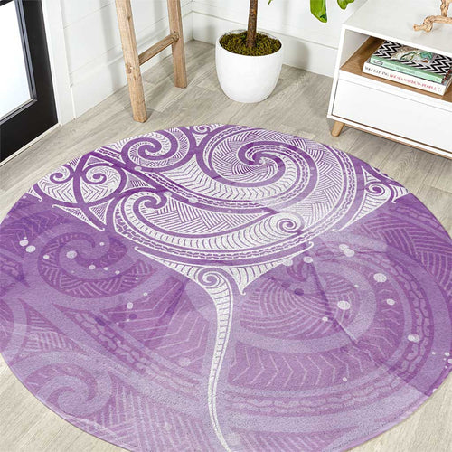 Epilepsy Awareness Maori Aotearoa Round Carpet Manta Ray - Purple Glaze - Aussie Hoodie