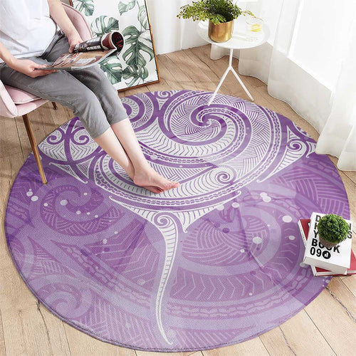 Epilepsy Awareness Maori Aotearoa Round Carpet Manta Ray - Purple Glaze - Aussie Hoodie