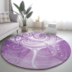 Epilepsy Awareness Maori Aotearoa Round Carpet Manta Ray - Purple Glaze - Aussie Hoodie