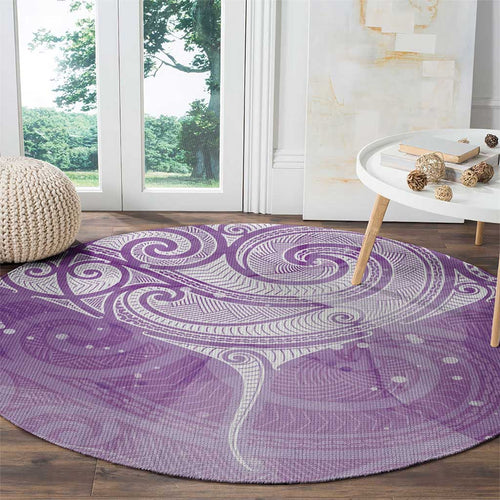 Epilepsy Awareness Maori Aotearoa Round Carpet Manta Ray - Purple Glaze - Aussie Hoodie