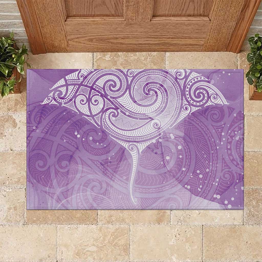Epilepsy Awareness Maori Aotearoa Rubber Doormat Manta Ray - Purple Glaze - Aussie Hoodie