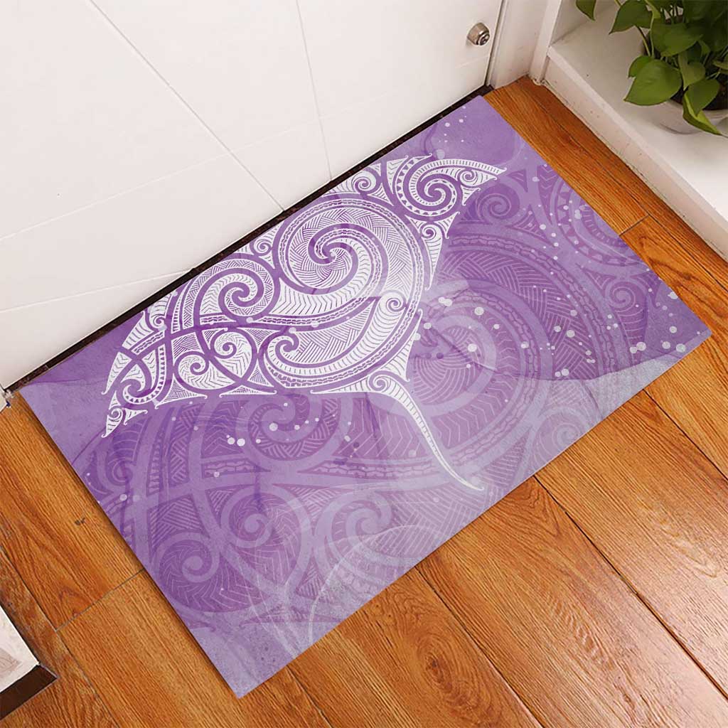 Epilepsy Awareness Maori Aotearoa Rubber Doormat Manta Ray - Purple Glaze - Aussie Hoodie
