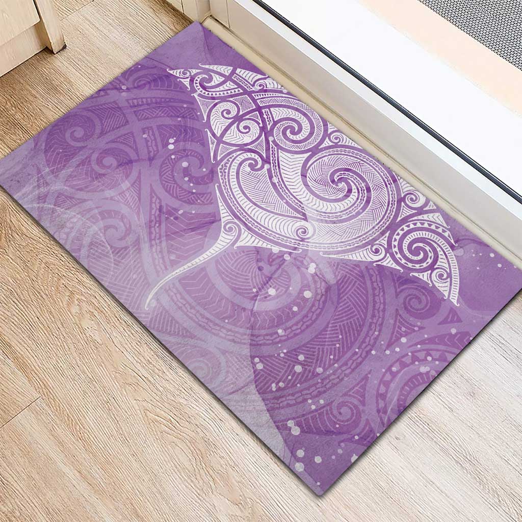 Epilepsy Awareness Maori Aotearoa Rubber Doormat Manta Ray - Purple Glaze - Aussie Hoodie