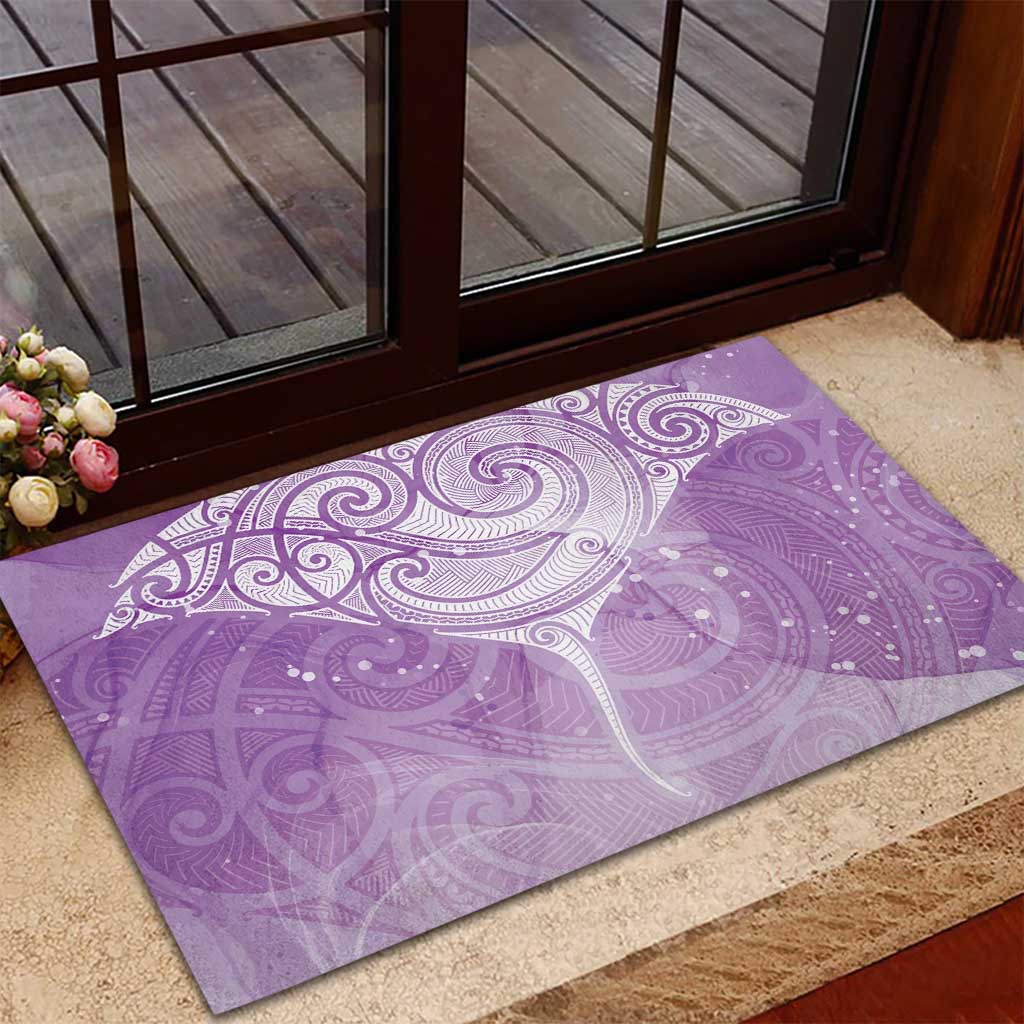 Epilepsy Awareness Maori Aotearoa Rubber Doormat Manta Ray - Purple Glaze - Aussie Hoodie